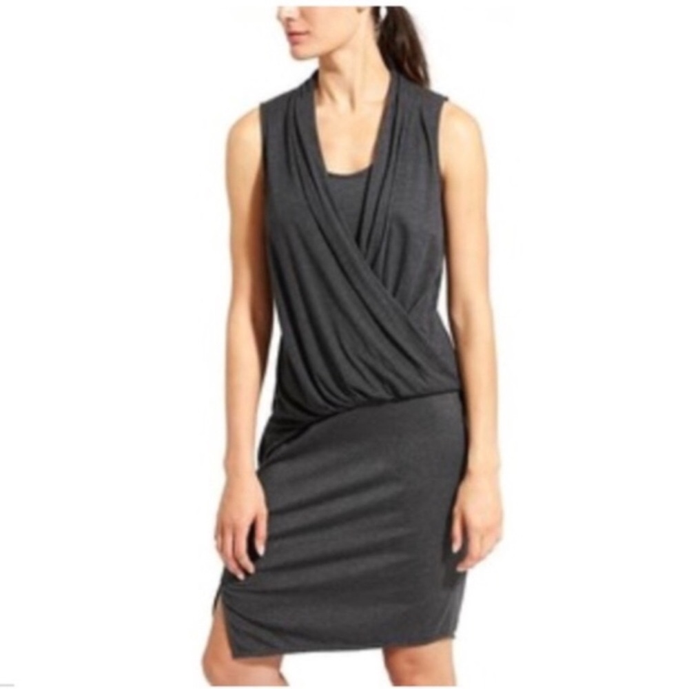 Athleta Duet Gray Wrap Dress S NWT